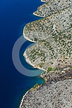 Rugged coastline of BraÃÂ island, Croatia photo